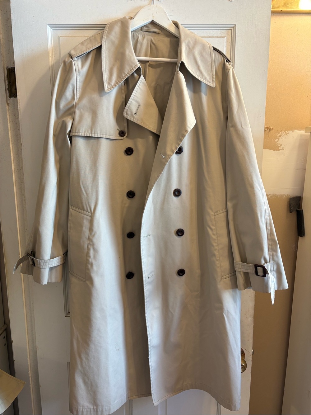 London Fog Men's Double-Breasted Trench Coat in Beige